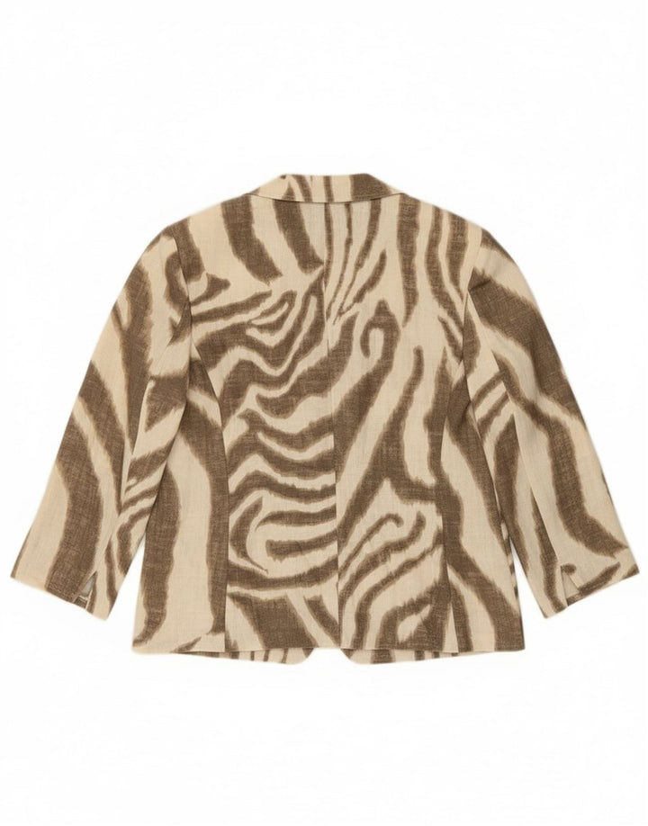 Vintage Womens Oversized 3/4 Sleeve Blazer Jacket UK 10 Small Brown