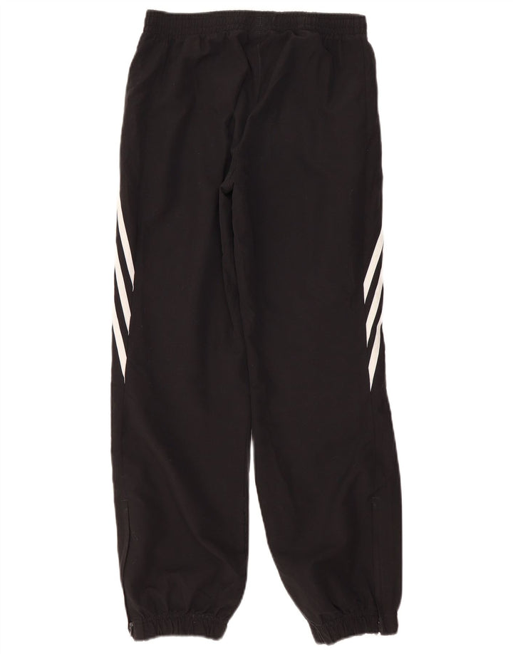 ADIDAS Boys Tracksuit Trousers Joggers 11-12 Years Large Black Polyester