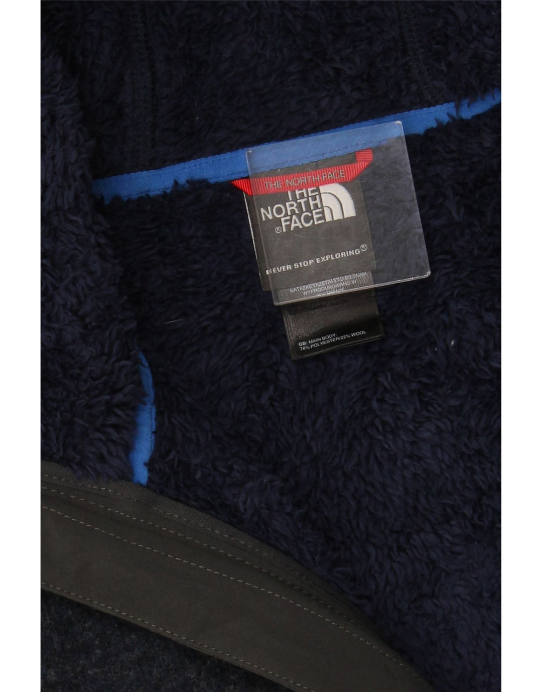 THE NORTH FACE Mens Hooded Cardigan Sweater Large Navy Blue Polyester