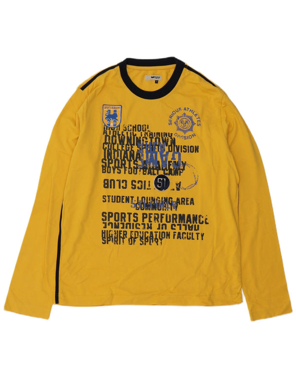 Gas Mens Graphic Top Long Sleeve XL Yellow Colourblock