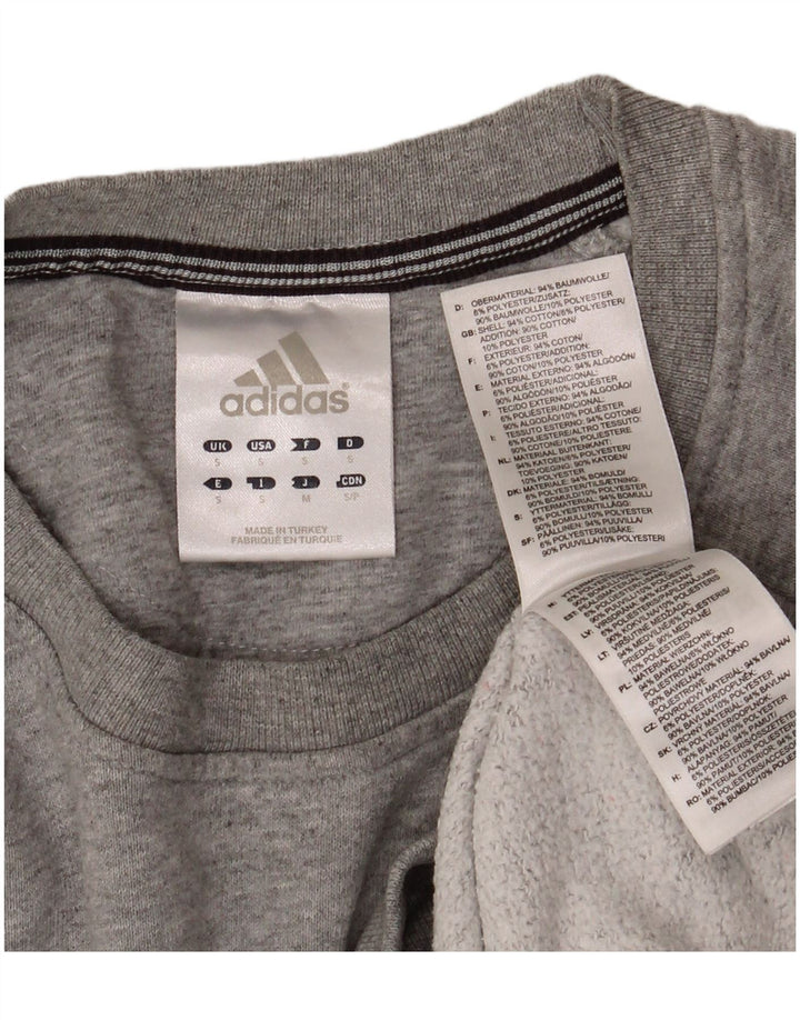 ADIDAS Mens Sweatshirt Jumper Small Grey Cotton