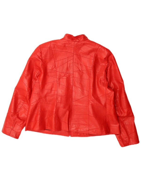 Vintage Womens Leather Jacket UK 22 3XL Red Leather