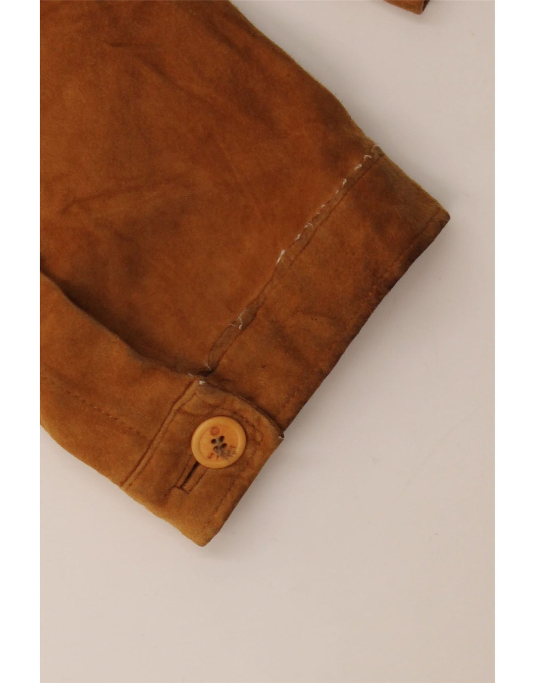 VINTAGE Mens Suede Jacket IT 50 Large Beige Leather