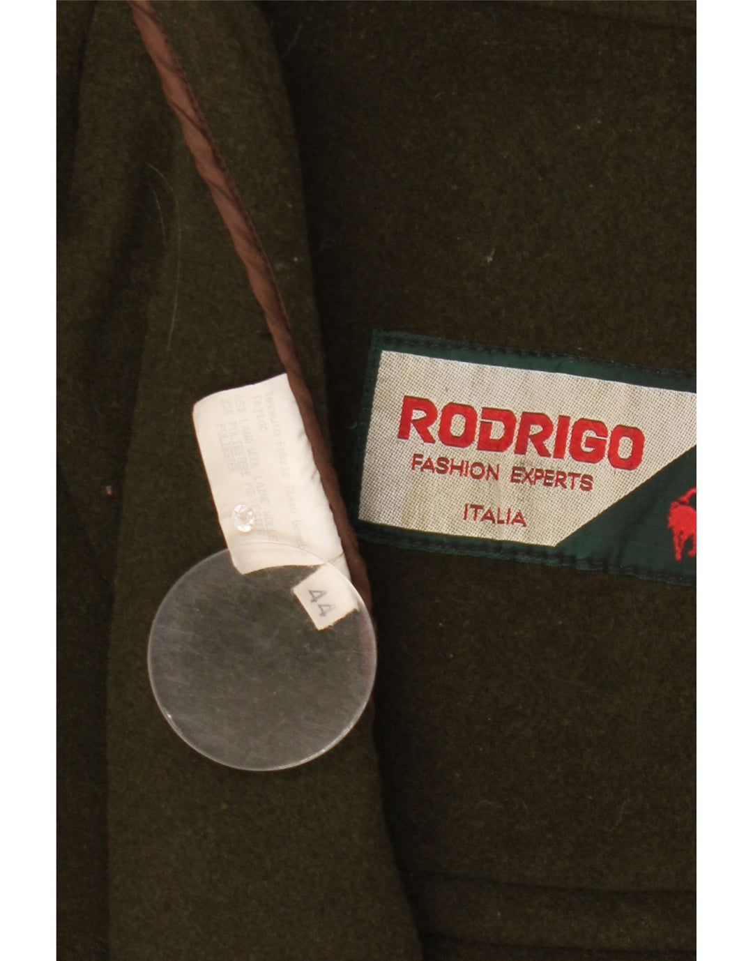 Rodrigo Mens Duffle Coat UK 44 2XL Black Wool