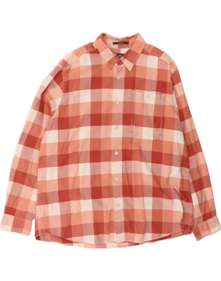EDDIE BAUER Mens Relaxed Fit Shirt 2XL Red Check Cotton Vintage Eddie Bauer and Second-Hand Eddie Bauer from Messina Hembry 