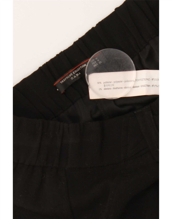 Zara Womens Wide Leg Capri Trousers Medium W28 L22 Black Polyester