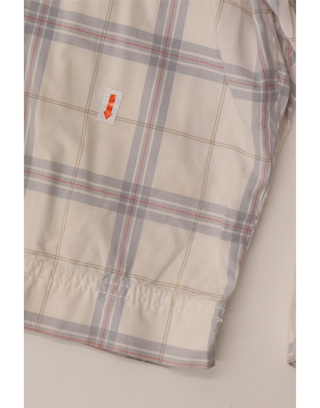 CALVIN KLEIN Mens Cargo Shorts W32 Medium White Check Cotton