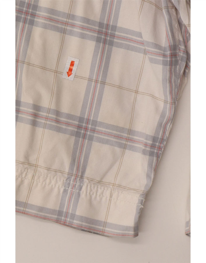 CALVIN KLEIN Mens Cargo Shorts W32 Medium White Check Cotton