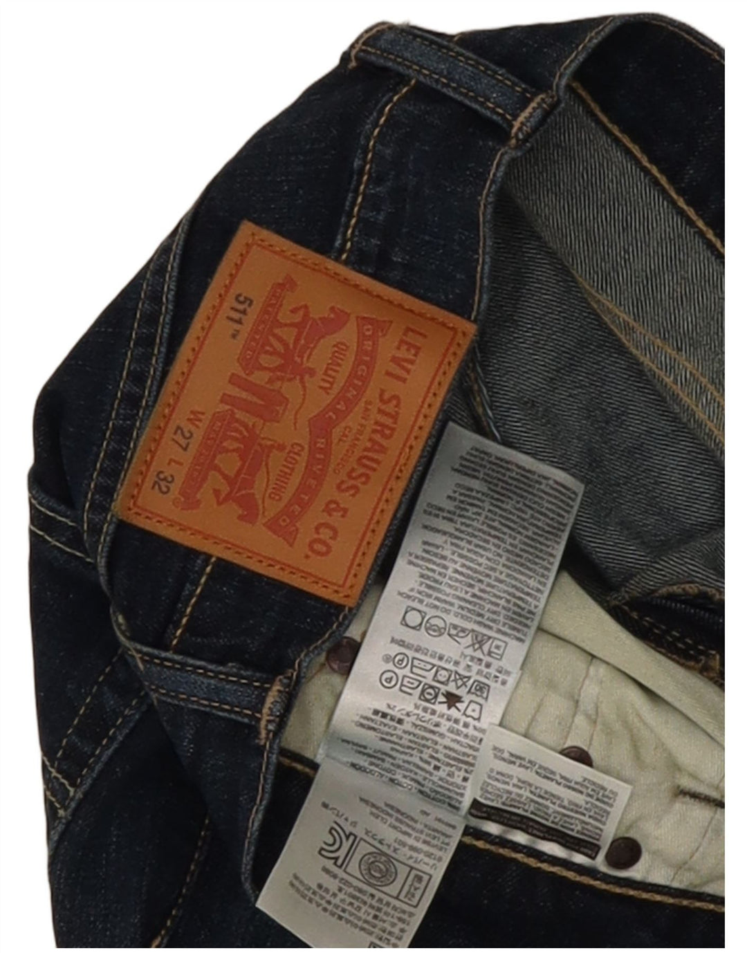 Levi's Womens 511 Slim Jeans W27 L32 Navy Blue Cotton
