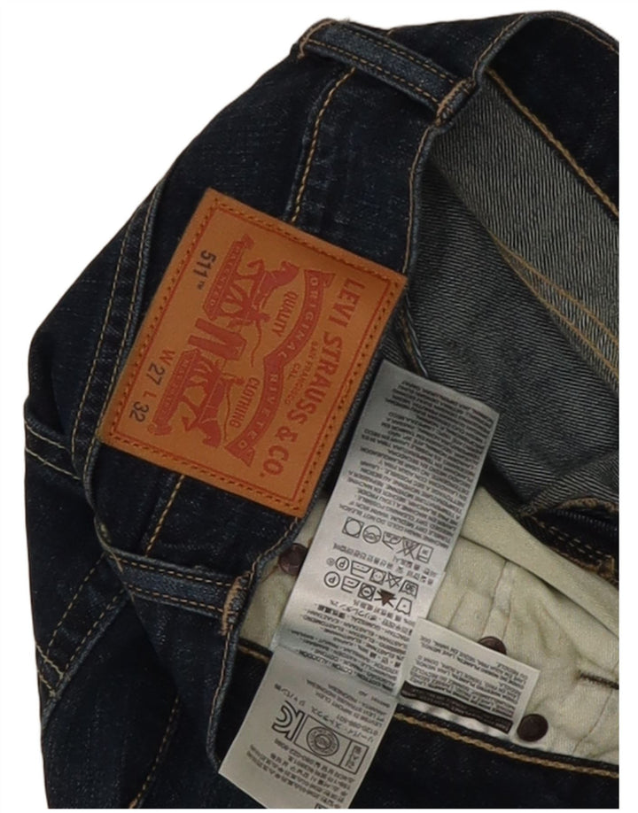 Levi's Womens 511 Slim Jeans W27 L32 Navy Blue Cotton
