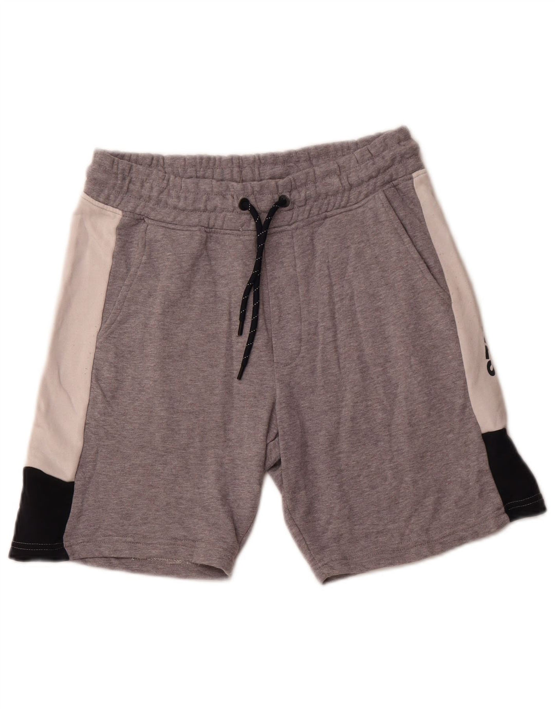 JACK & JONES Mens Graphic Sport Shorts Small Grey Colourblock Cotton