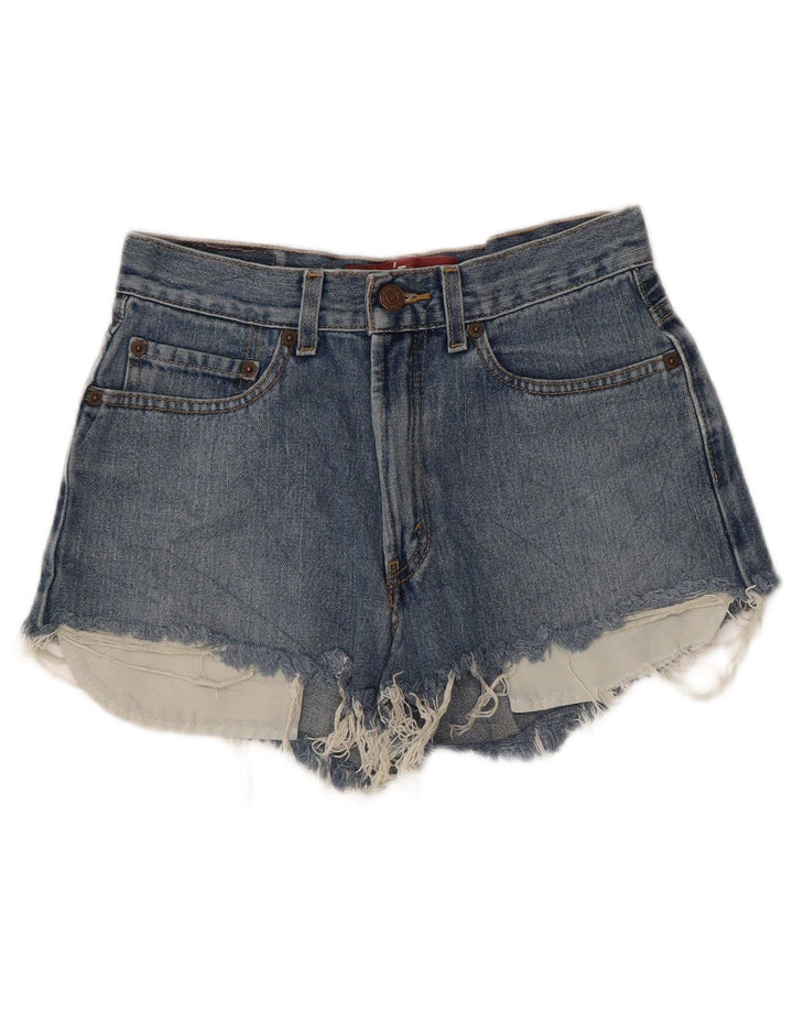 LEVI'S Girls 569 Loose Fit Distressed Denim Shorts 13-14 Years W27  Blue