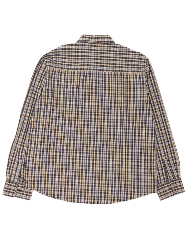 LEVI'S Mens Shirt XL Navy Blue Check Polyester