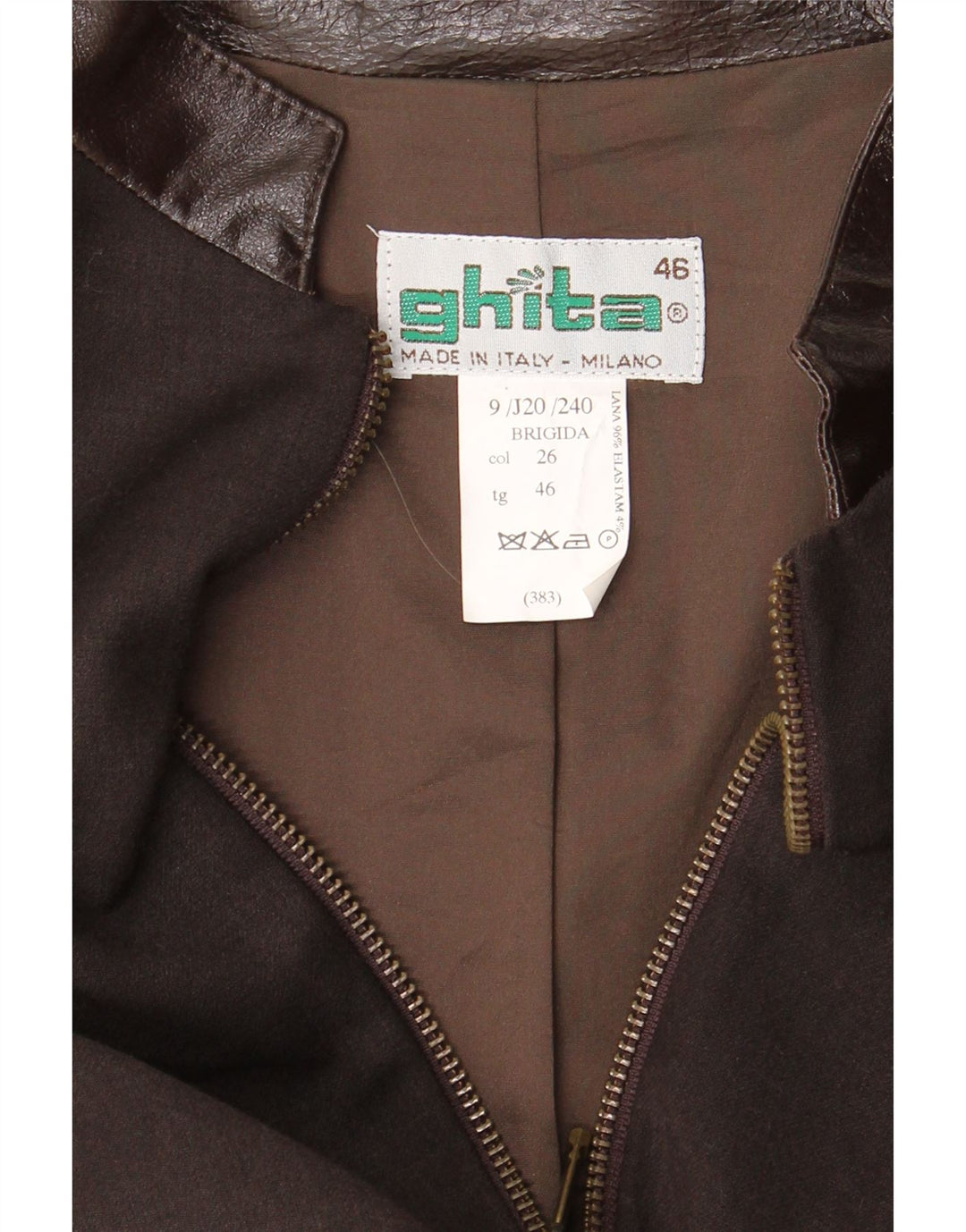 VINTAGE Womens Blazer Jacket IT 46 Large Brown Wool