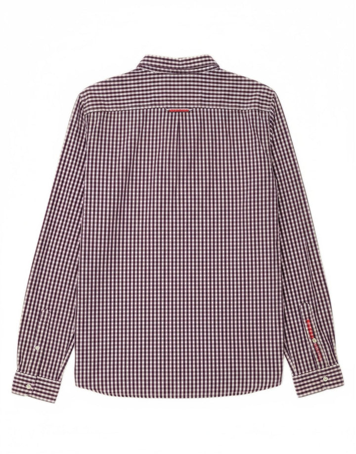 SUPERDRY Mens Shirt Large Purple Gingham Cotton