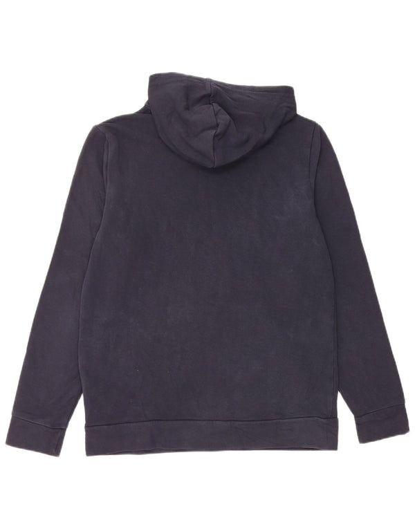 Adidas Boys Graphic Hoodie Jumper 13-14 Years Navy Blue Cotton