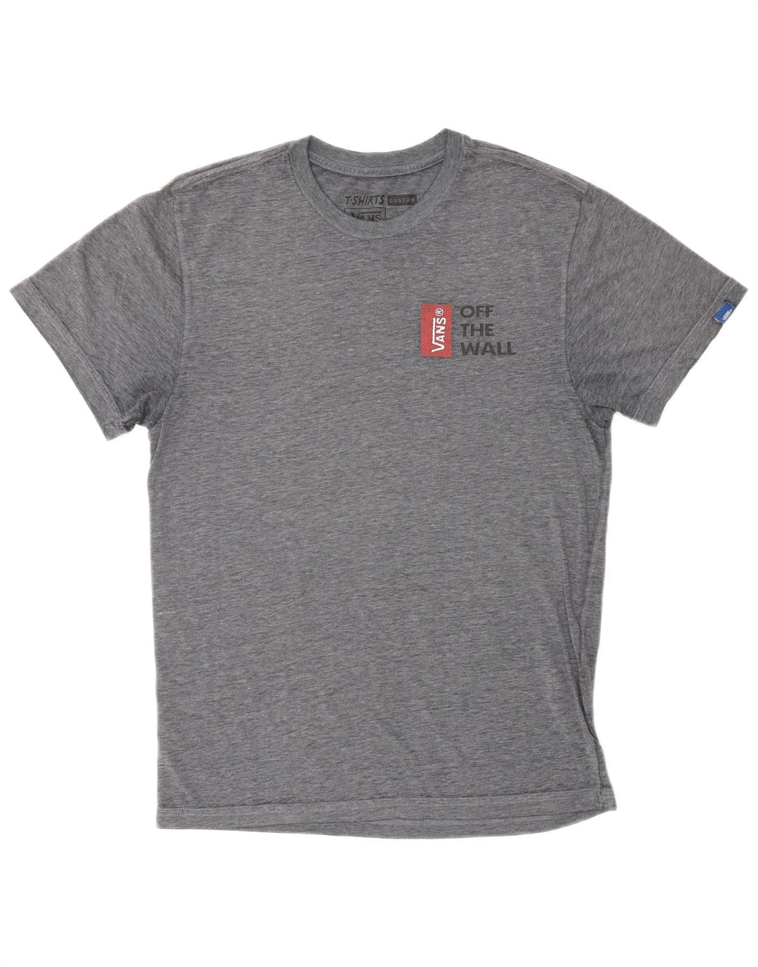 VANS Mens Custom Fit Graphic T-Shirt Top Small Grey Flecked Cotton