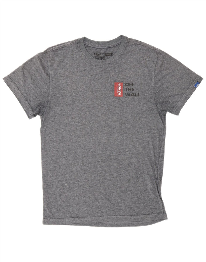 VANS Mens Custom Fit Graphic T-Shirt Top Small Grey Flecked Cotton