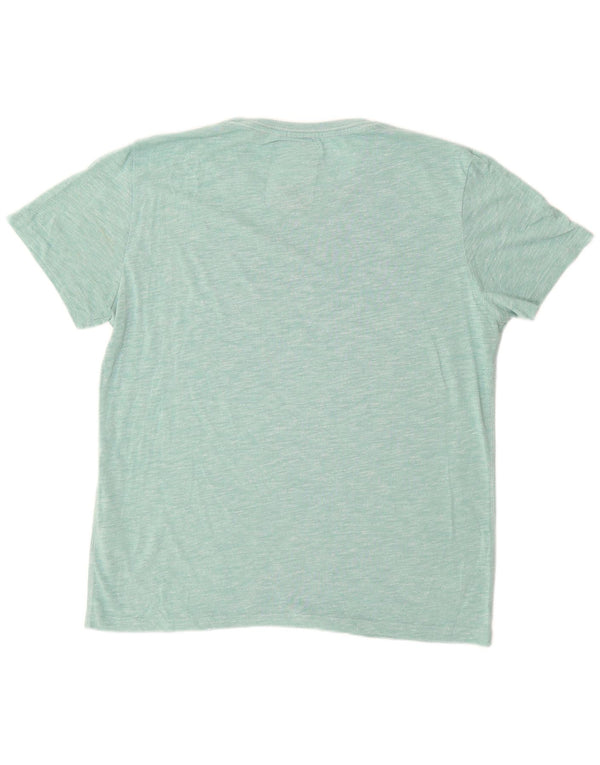 SUPERDRY Mens Graphic T-Shirt Top XL Blue Cotton