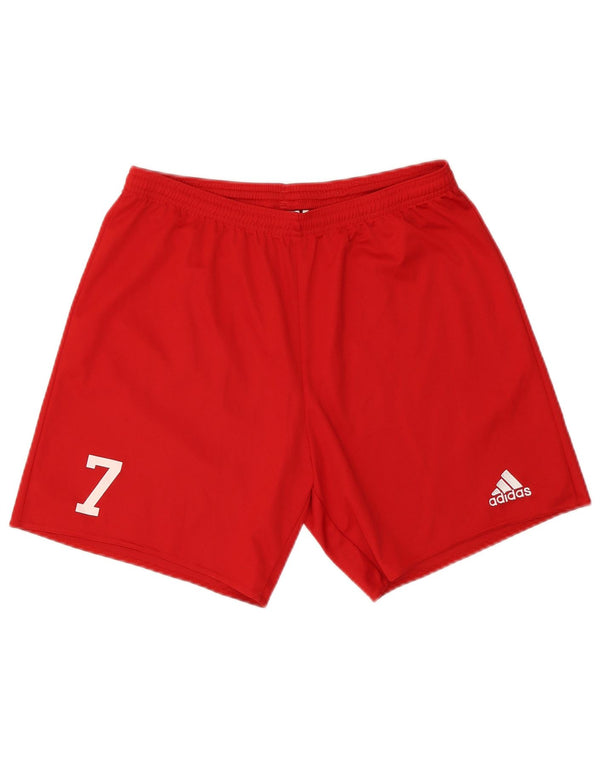 Adidas Mens Climalite Graphic Sport Shorts Large  Red Polyester