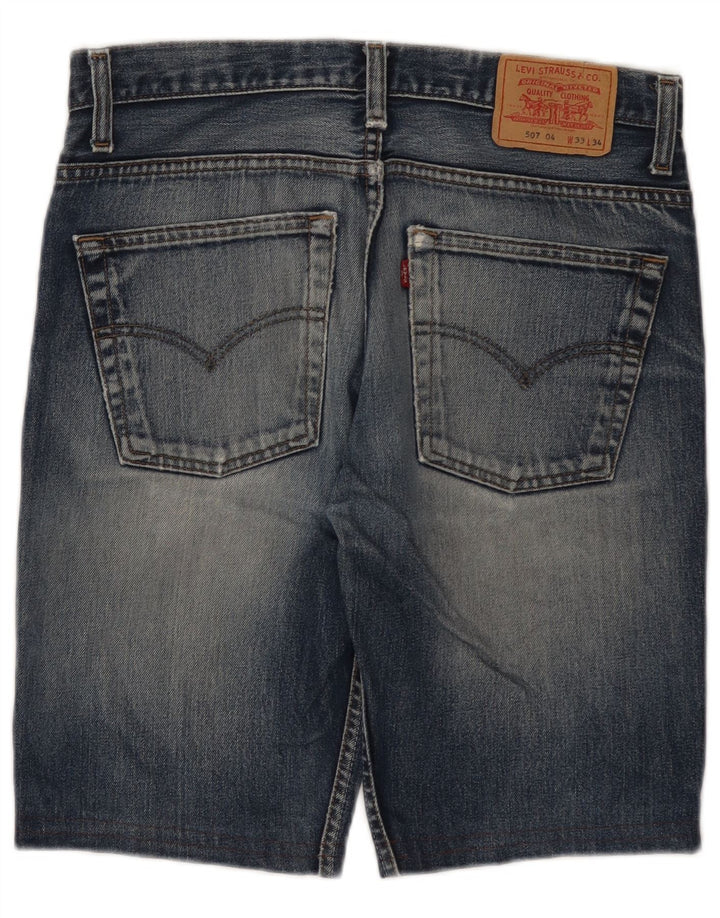 LEVI'S Mens 507 Denim Shorts W33 Medium  Blue Cotton