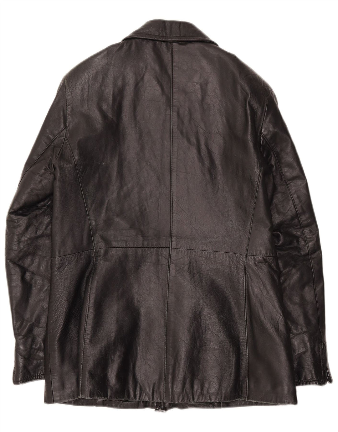 JACK DANIELS Womens Leather Jacket IT 48 Medium Black Leather