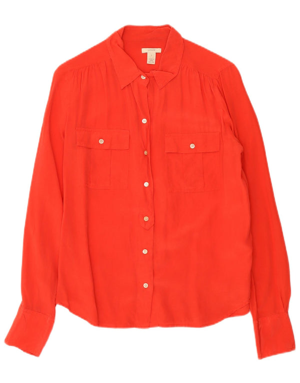 J. Crew Womens Shirt US 6 Medium Red Silk