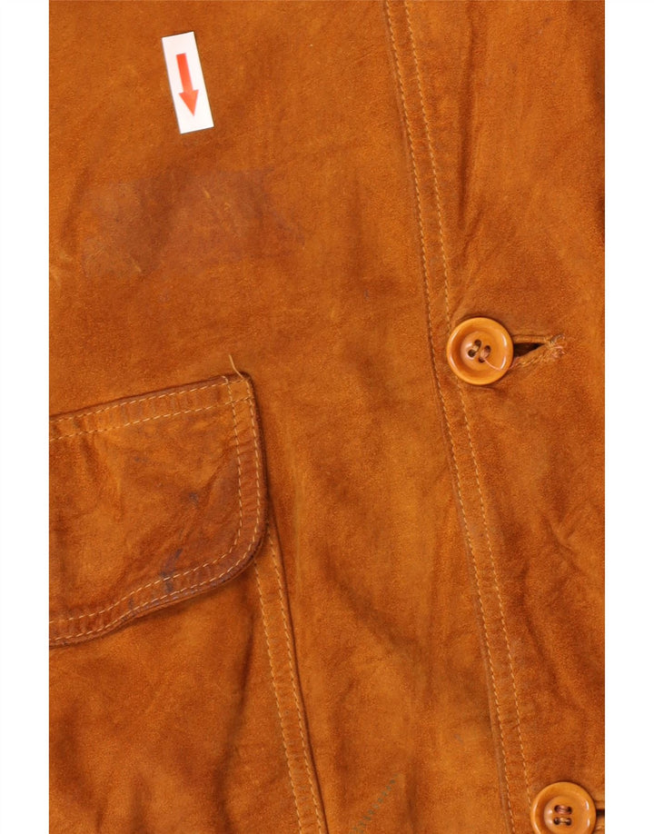 Harry&Moore Mens Suede Bomber Jacket EU 56 3XL Beige Leather