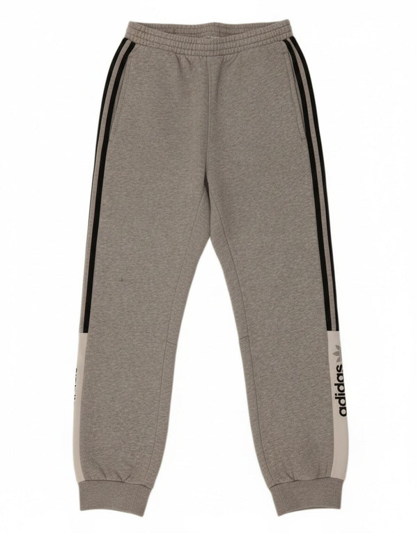 Adidas Mens Graphic Tracksuit Trousers Joggers Small Grey Colourblock