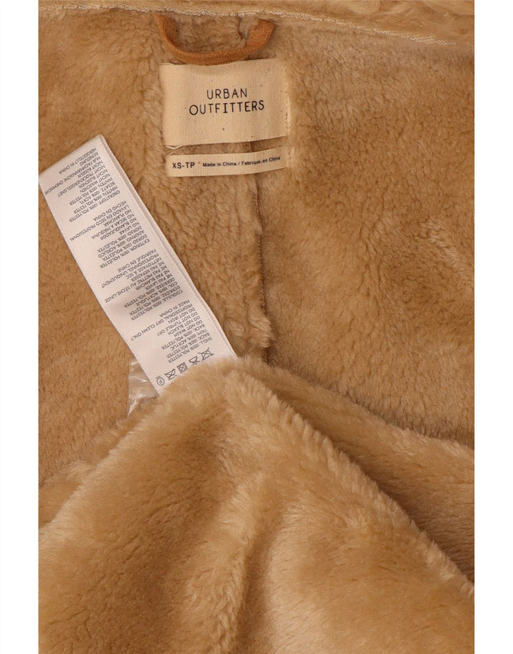 URBAN OUTFITTERS Womens Sherpa Overcoat UK 6 XS Beige Polyester