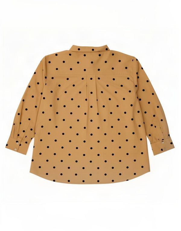 Marks & Spencer Womens Shirt Blouse UK 22 3XL Beige Polka Dot
