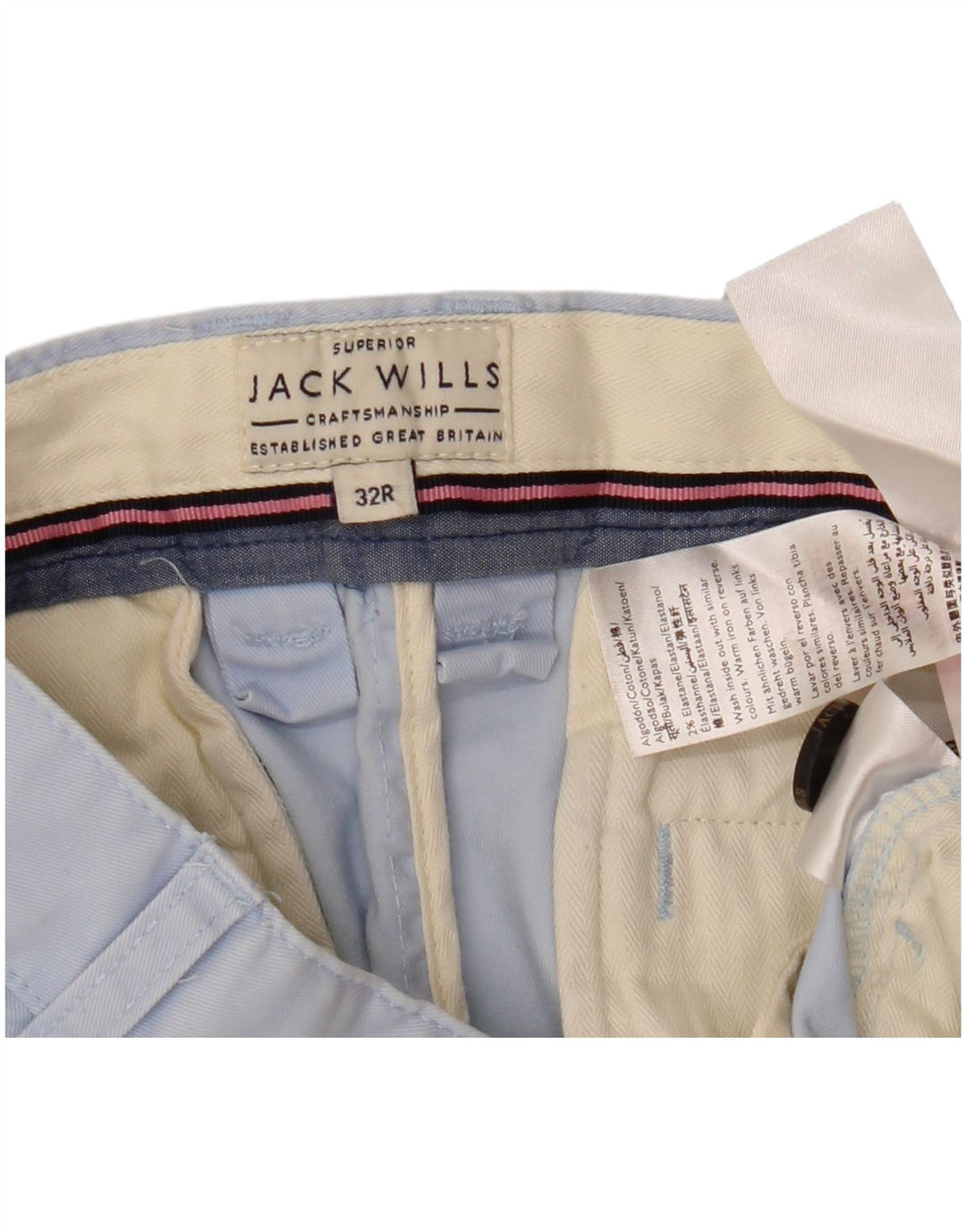 JACK WILLS Mens Chino Shorts W32 Medium Blue Cotton