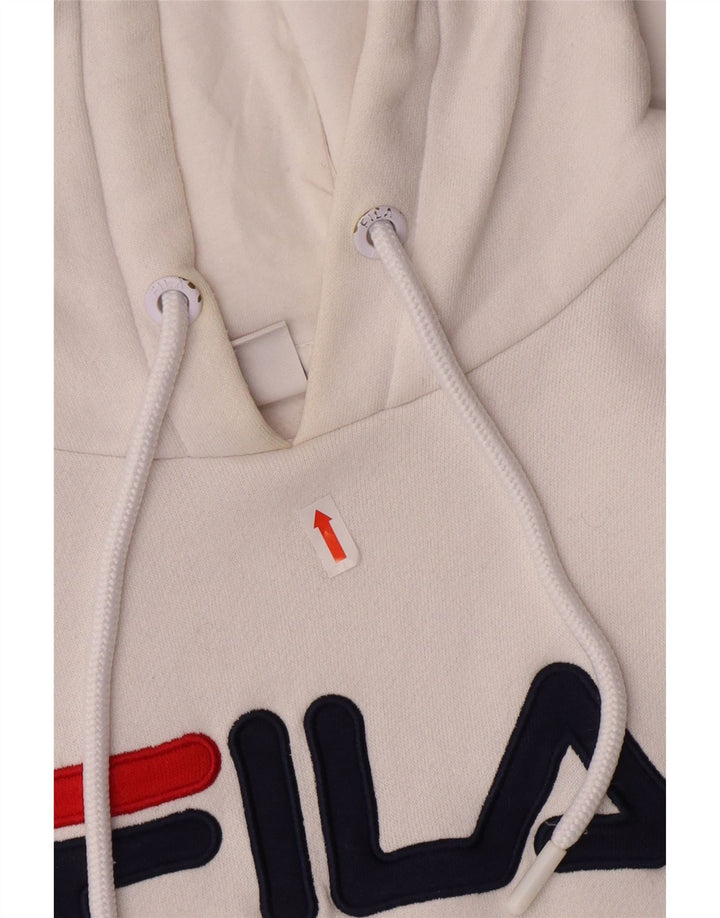 FILA Mens Graphic Hoodie Jumper XL White Cotton