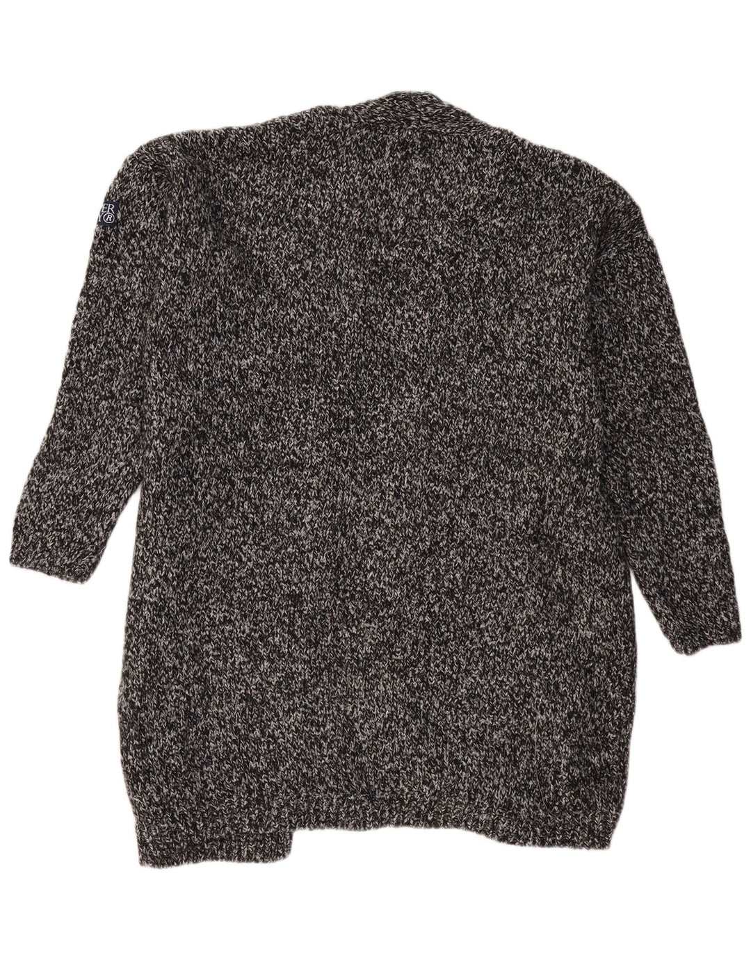 SUPERDRY Womens Oversized Longline Cardigan Sweater UK 18 XL Grey Flecked