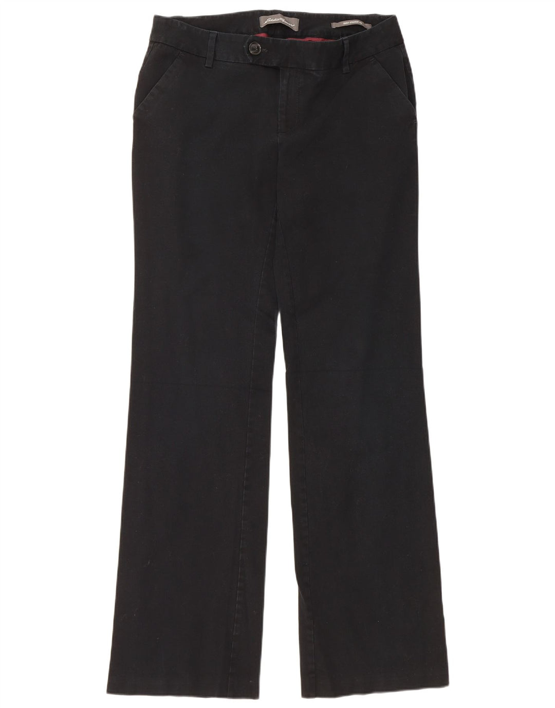EDDIE BAUER Womens Straight Suit Trousers US 8 Medium W32 L33 Black Cotton