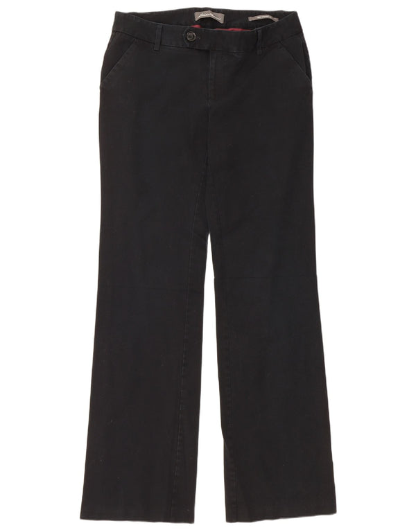 EDDIE BAUER Womens Straight Suit Trousers US 8 Medium W32 L33 Black Cotton