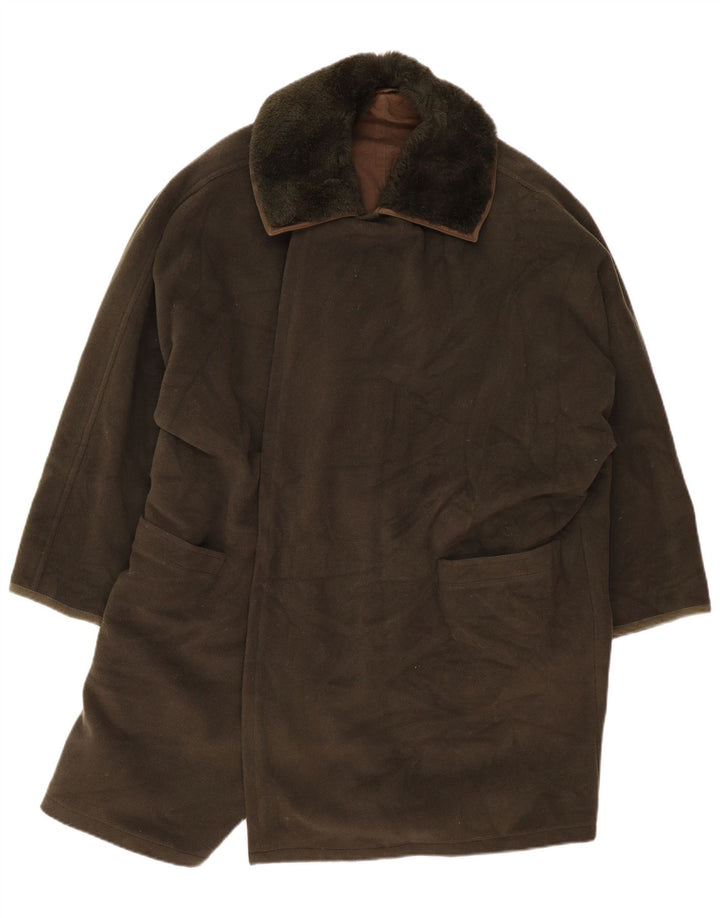 Vintage Mens Overcoat UK 44 2XL Khaki