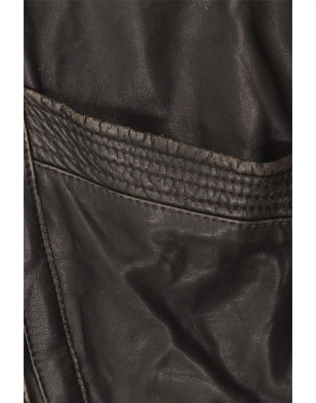 Vintage Womens Oversized Leather Jacket EU 46 XL Black Leather