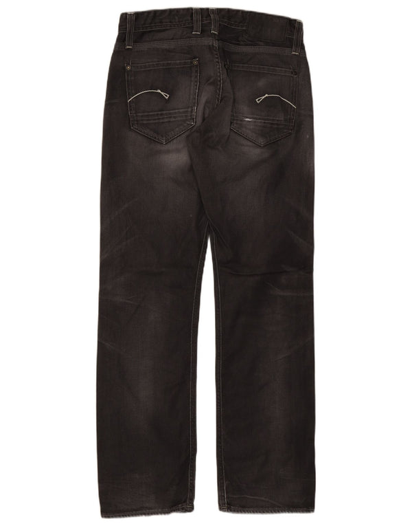 G-Star Mens Straight Jeans W32 L32 Black Cotton
