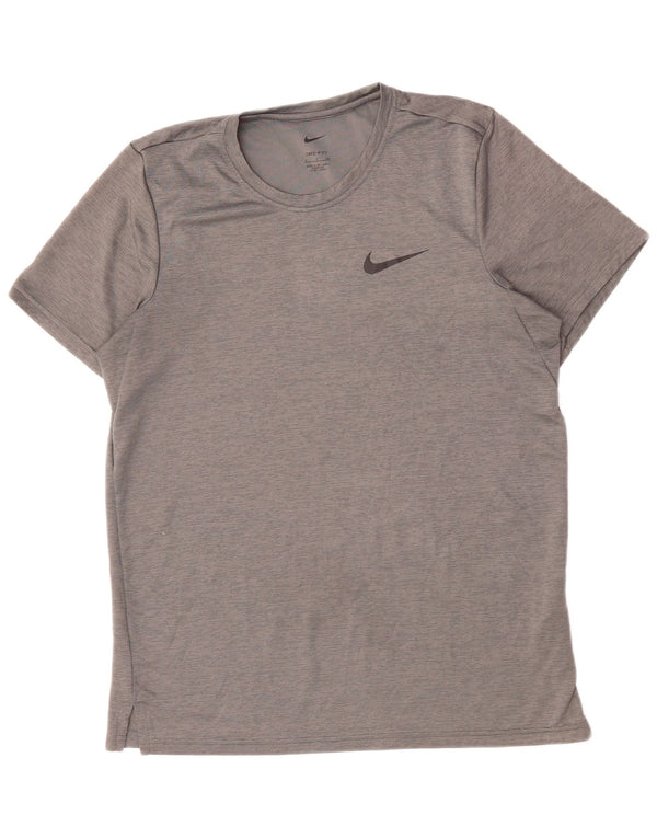 NIKE Mens Dri Fit T-Shirt Top Small Grey Polyester