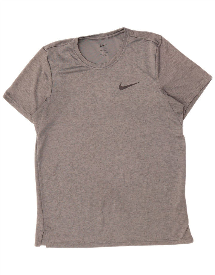 NIKE Mens Dri Fit T-Shirt Top Small Grey Polyester