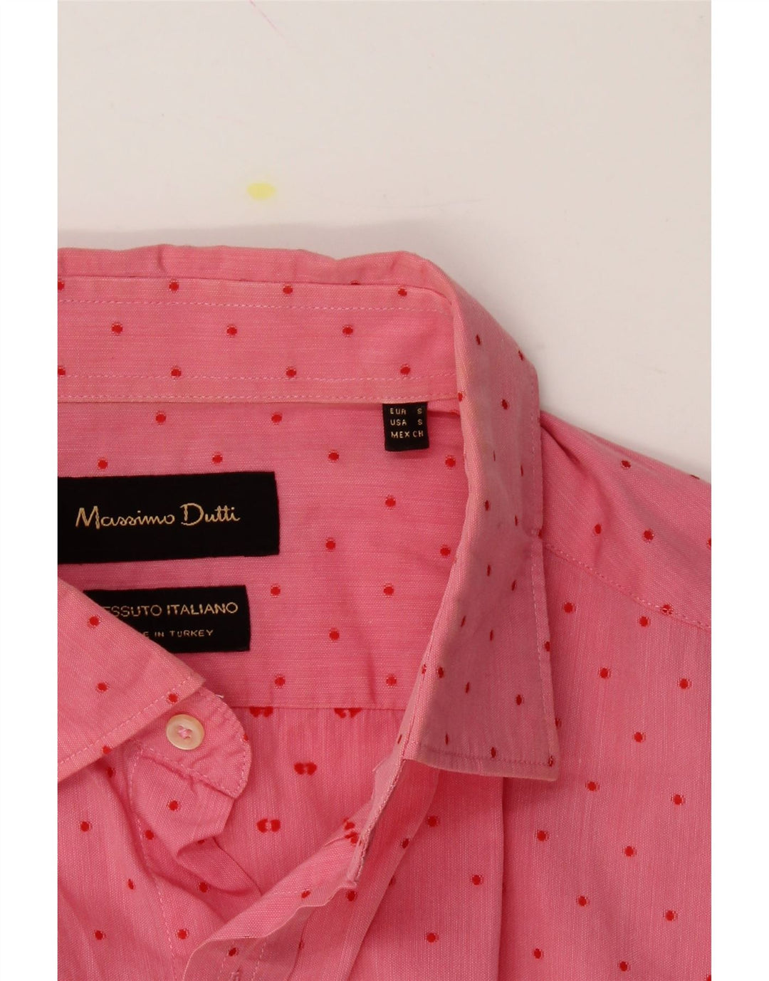 MASSIMO DUTTI Mens Shirt Small Pink Spotted Vintage Massimo Dutti and Second-Hand Massimo Dutti from Messina Hembry 