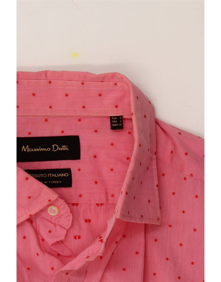 MASSIMO DUTTI Mens Shirt Small Pink Spotted Vintage Massimo Dutti and Second-Hand Massimo Dutti from Messina Hembry 