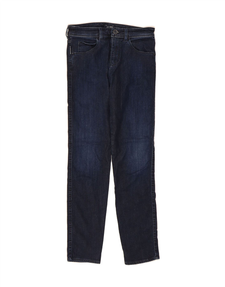 ARMANI Womens Slim Jeans W26 L28 Navy Blue Cotton Vintage Armani and Second-Hand Armani from Messina Hembry 