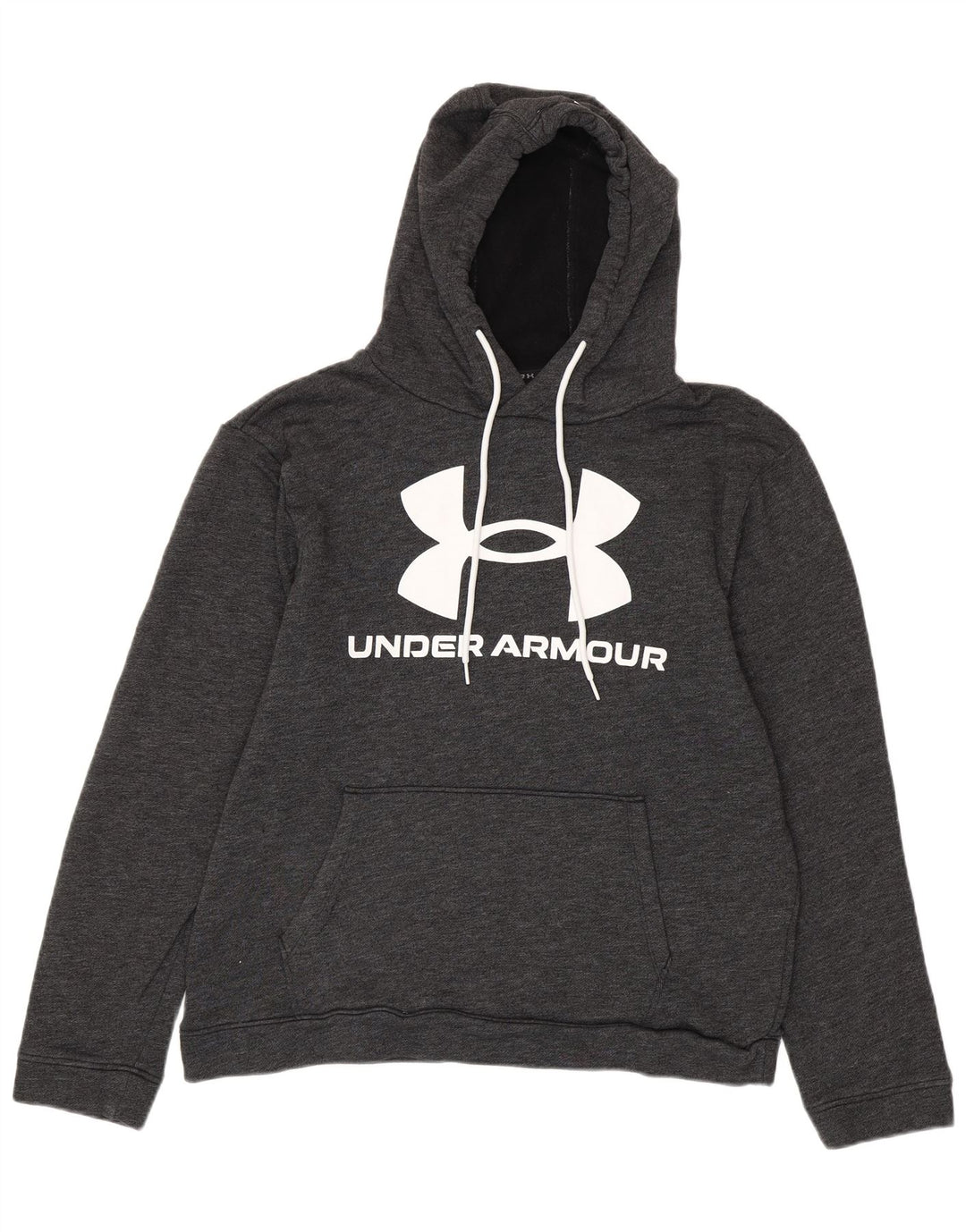 UNDER ARMOUR Mens Loose Fit Graphic Hoodie Jumper Large Grey Flecked