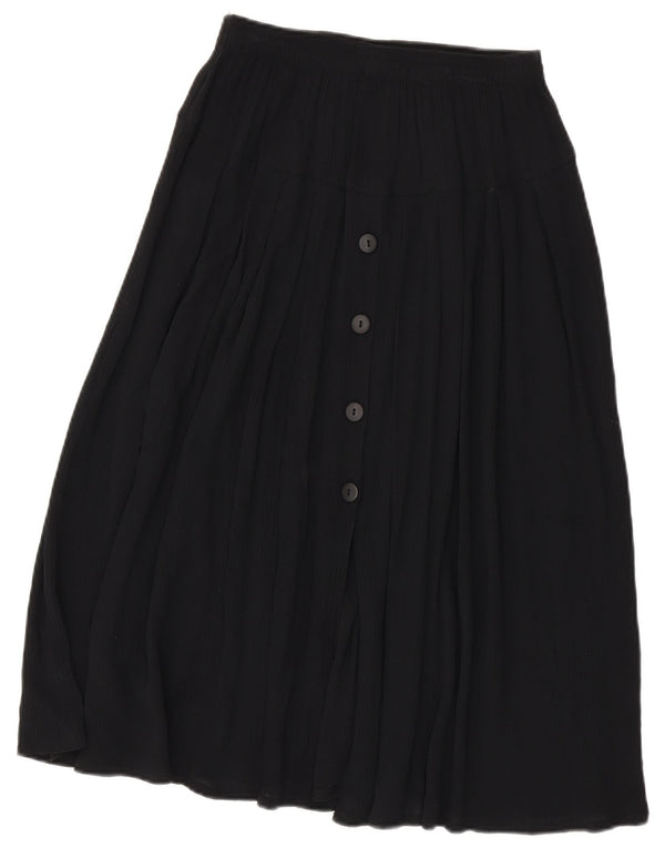Vintage Womens A-Line Skirt Large W32 Black Viscose