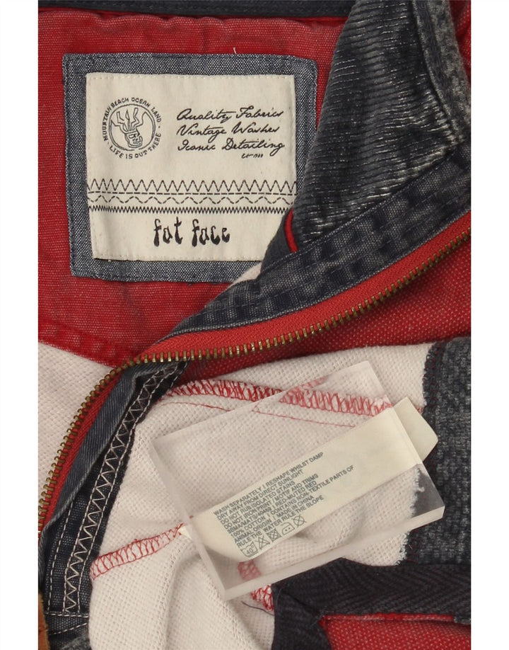 Fat Face Mens Zip Neck Sweatshirt Jumper Large Red Cotton