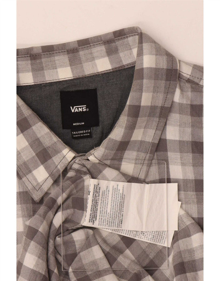 Vans Mens Tailored Fit Shirt Medium Grey Check Cotton