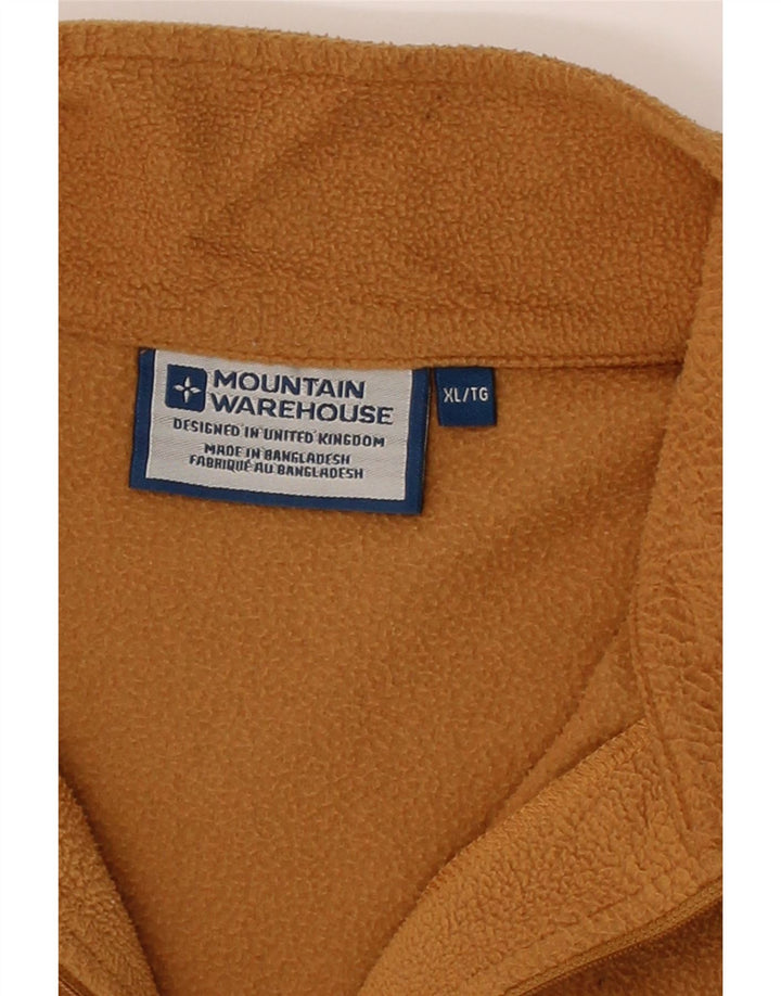 MOUNTAIN WAREHOUSE Mens Zip Neck Fleece Jumper XL Brown Polyester Vintage Mountain Warehouse and Second-Hand Mountain Warehouse from Messina Hembry 