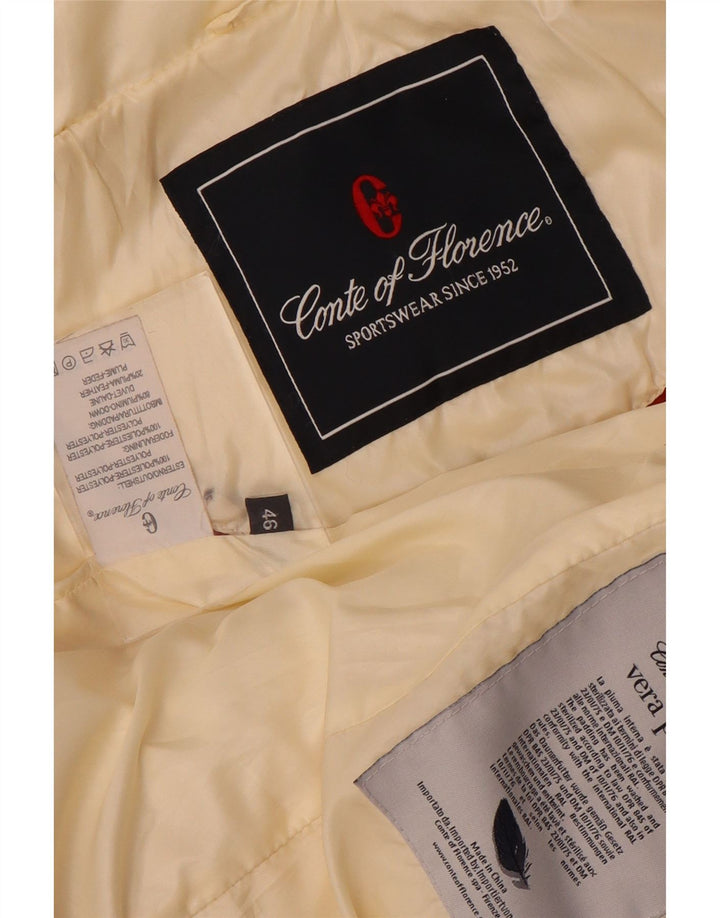 Conte of Florence Womens Padded Coat IT 46 Large Off White Polyester